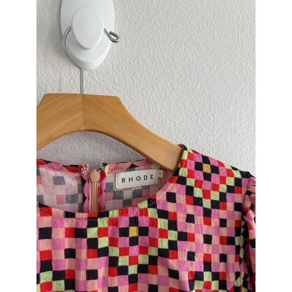 Rhode Women’s Diamond Sunset Pia Preppy Eclectic Mini Dress NWOT Sz 2 - Picture 4 of 8